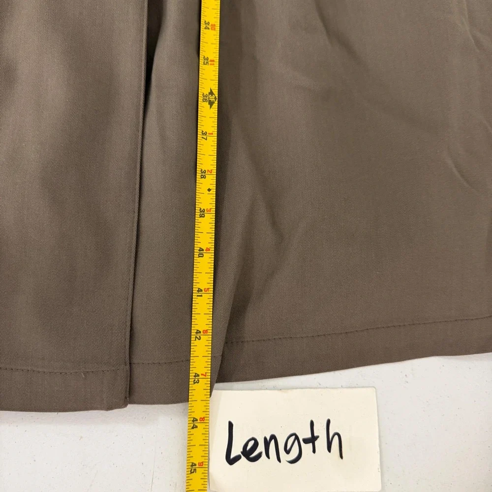 London Fog Trench Coat Womens 8 Petite Double Breasted Belted Olive Green